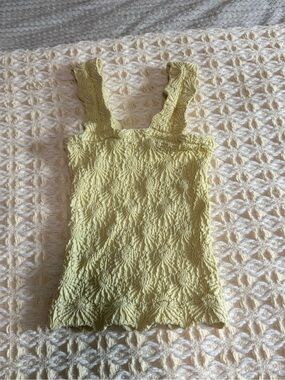 Altar'd State Textured Square-Neck Tank Top - Light Lime